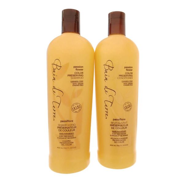 Bain De Terre Passion Flower Color Preserving Shampoo And Conditioner oz double front